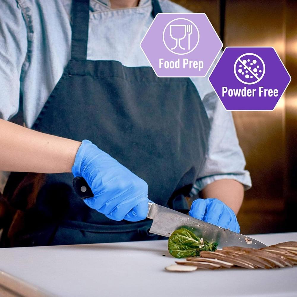 Nitrile Gloves HEAVY DUTY Nitrile Chemical Resistant Medical Cooking Cleaning Disposable Black Gloves