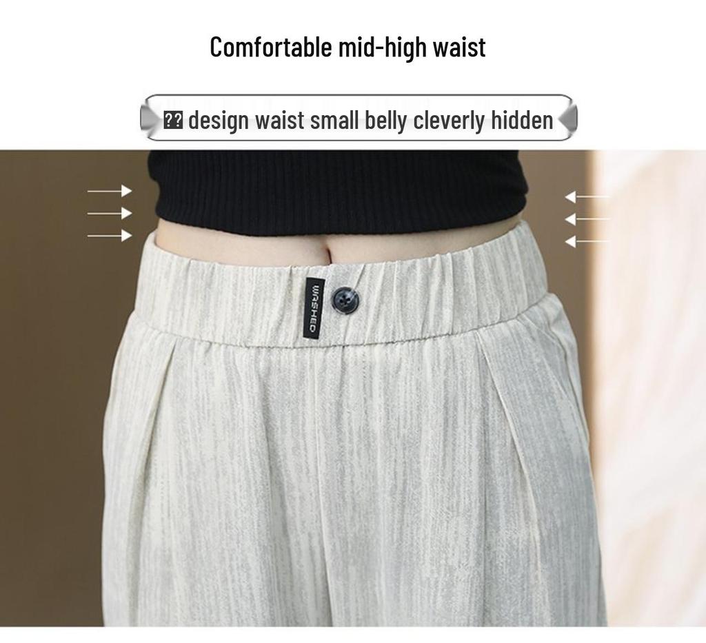 Stylish Women's High-Waisted Wide-Leg Pants - Summer Thin & Comfortable
