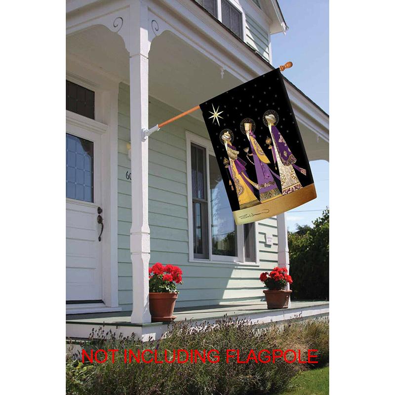 Yeni Üç Kral Altın Yıldız Bilge Adamlar Noel Evi Bahçe Bayrağı Bahçe Afişi
