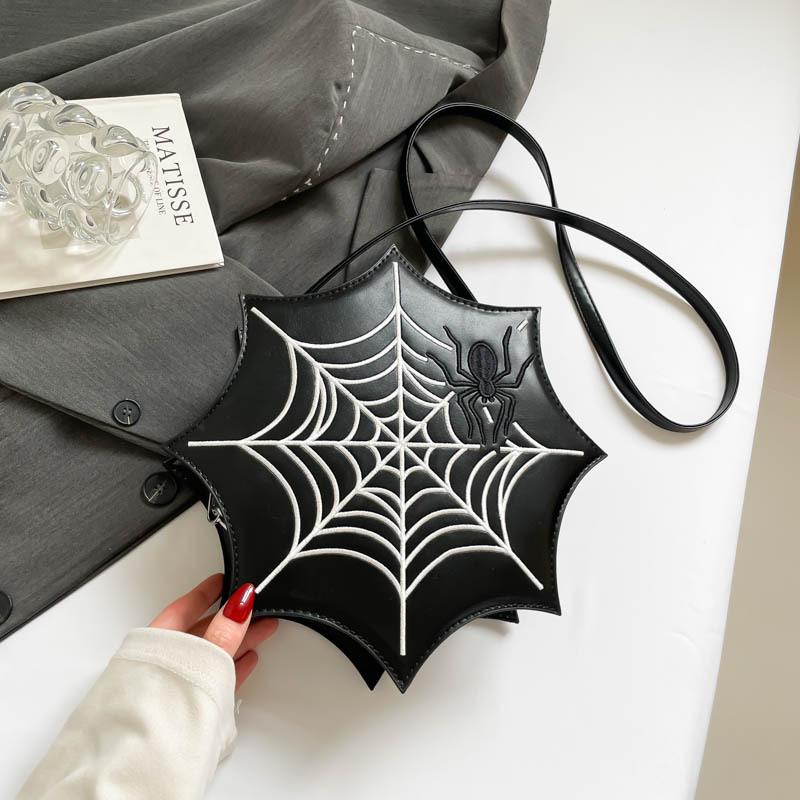 Spider-Man Embroidered Spider Web Patch Handbag, Single Shoulder Crossbody Bag
