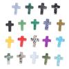19Pcs Crystal Fengshuis Crosses Charm No Hole Spiritual Gemstones Ornament Home Decoration Meditations Focusing Tool
