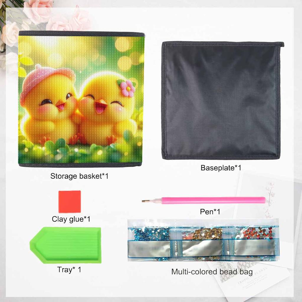 A Happy Little Duck 5D Diamond Painting Storage Basket Full Round Drill Mosaic Diamond Embroidery Cross Stitch Kits Home Decor Home Decor