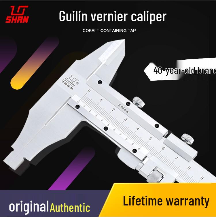 Guilin Carbon Steel Vernier Caliper 0-600mm Stainless Steel Guilin 0-150mm Quad-Use With Depth