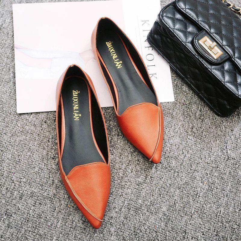 2025 New Pointed Single Shoes Women's Flat Shoes Versatile Shallow Mouth One Pedal Outside Wearing Doudou Shoes Women's Lady Shoes Ladyshoes