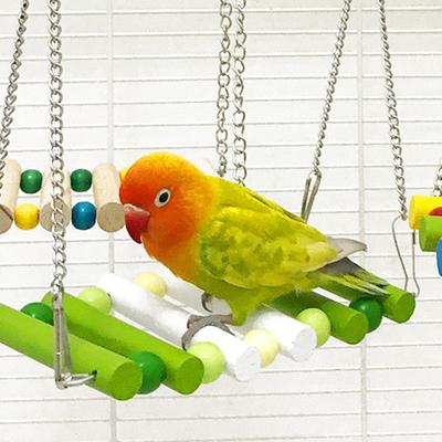 Parrot Toys Pet Bird Cage Swing Hammock Small Birds Chewing Toys Colorful Hanging Hammock Swing Toys Birds Stands Pet Supplies