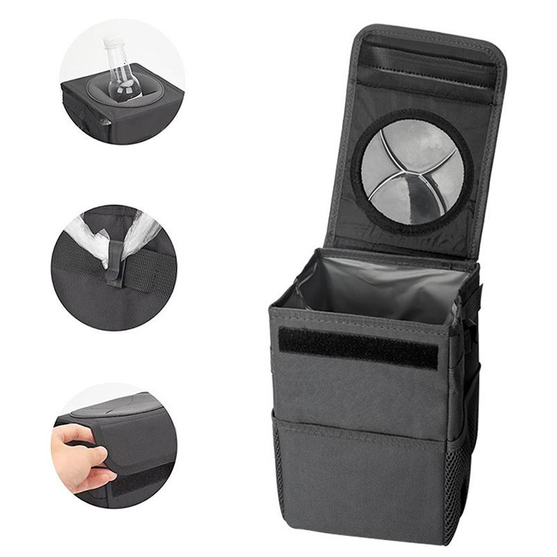 Portable Foldable Car Trash Can Waterproof Hanging Car Garbage Bin Multifunctional Car Interior Storage Container