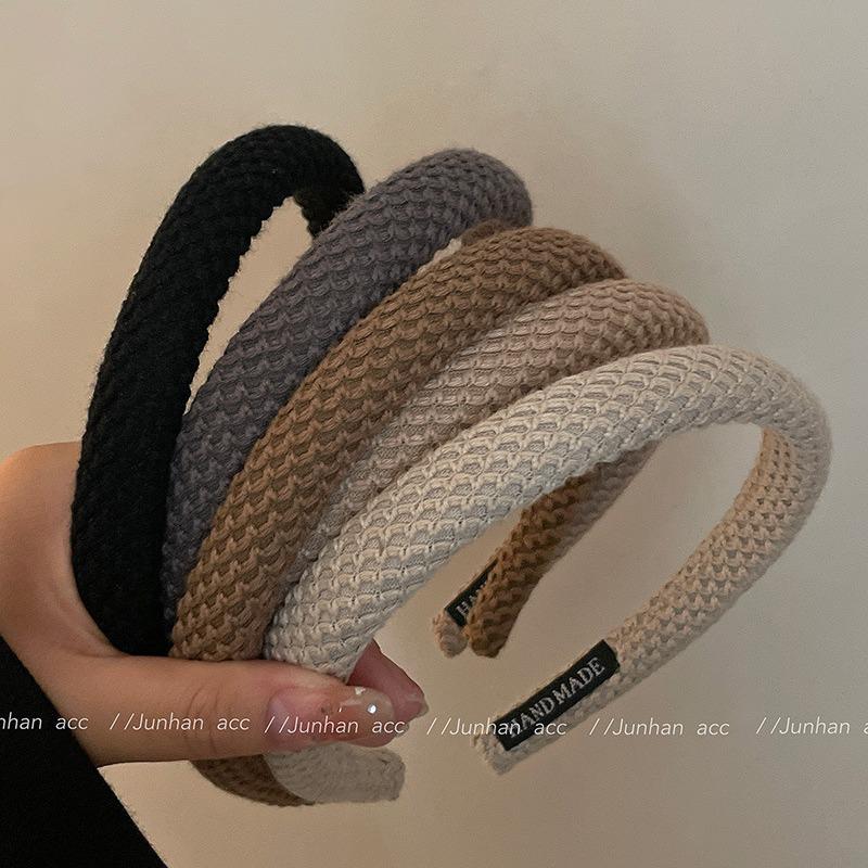 

Korean High-End Retro Coffee Headband with Stylish Sponge Design