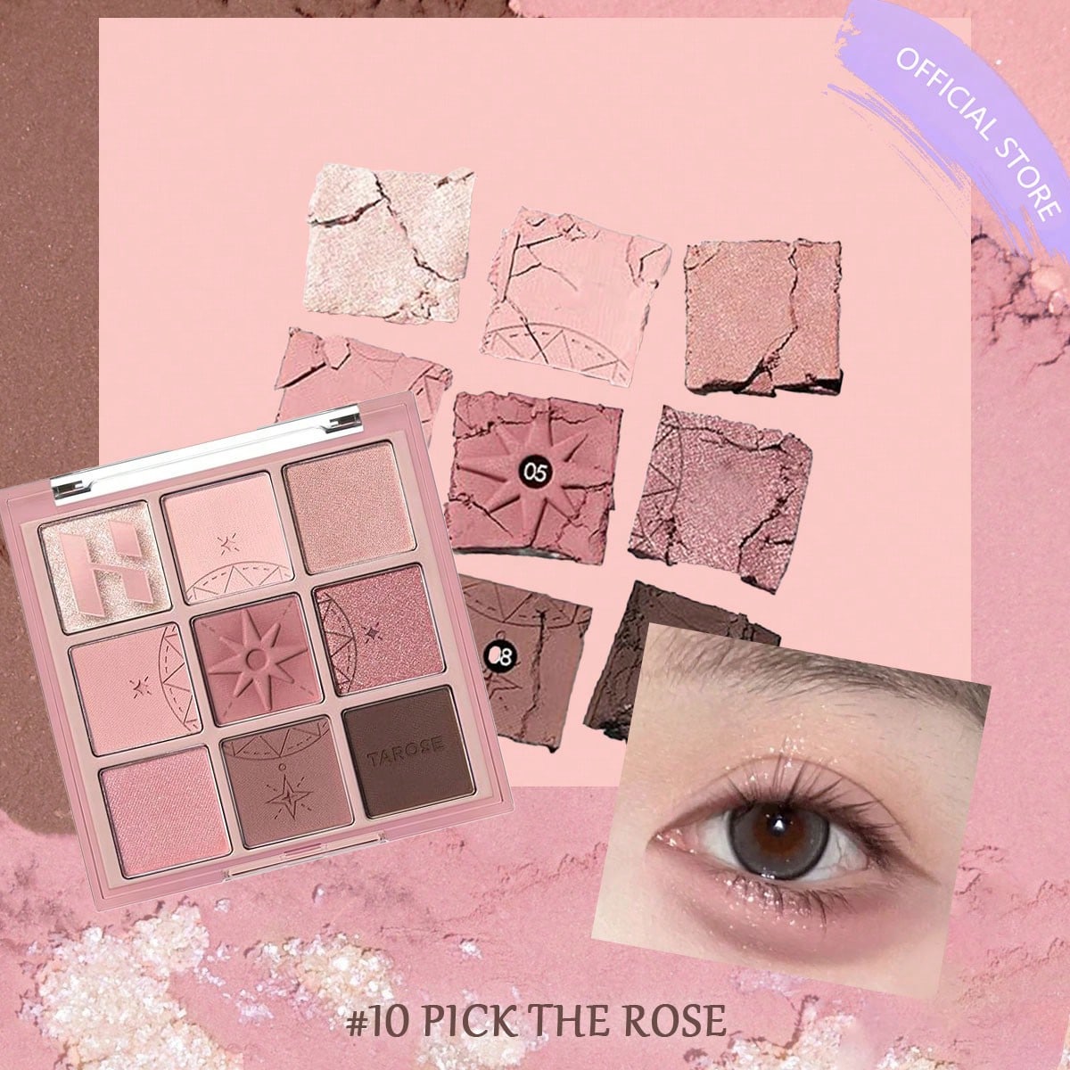 HOLIKA HOLIKA MEIN LIEBLINGS-MOOD-AUGENPALETTE 06-08 / 10 / 15-16, Multi-Shade-Lidschattenpalette, Verblendbares Augen-Make-up Koreanische Kosmetik, Koreanisches Make-up 10 PICK THE ROSE