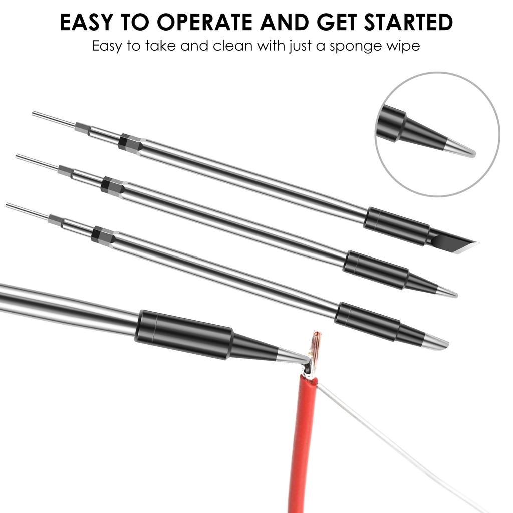3 Stück Lötkolbenspitzen-Set Metall Lötzinn Schweißspitze Ersatz Tragbarer Lötkolben Schweißspitze Lötkolben Schweißwerkzeug