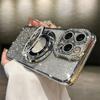 Luxury Plating For Magsafe Magnetic Stand Holder Glitter Diamond Case For iPhone 17 16 15 11 12 13 14 Pro Max Silicone Cover