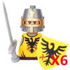 MOC Medieval Knight Castle Figures Building Blocks Weapon Wolf Swordsmen Guard Bow Arrow Shield Flags Warhorse Toys Gifts S002
