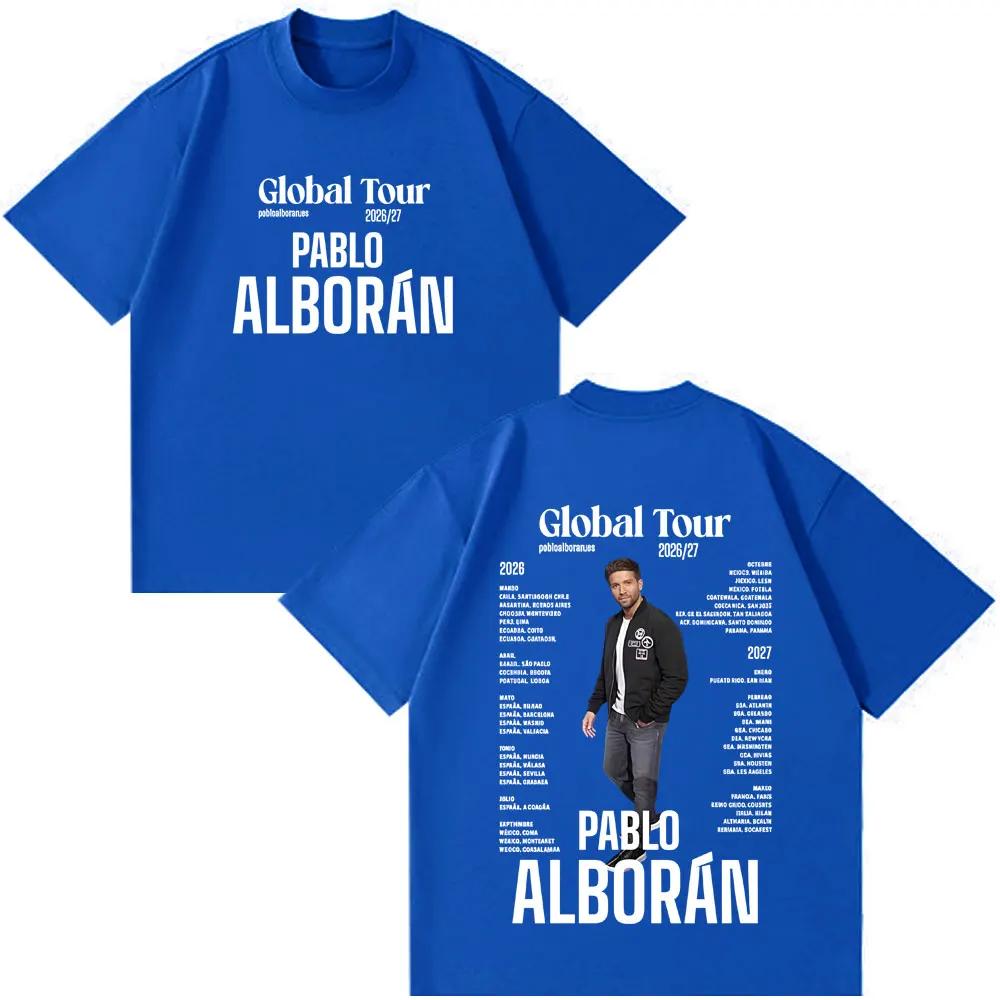 Pablo Alborn Global Tour Graphic Tshirt Vintage Latin Pop Concert Merch Unisex Oversized Crew Neck Cotton Short Sleeve Tee Top