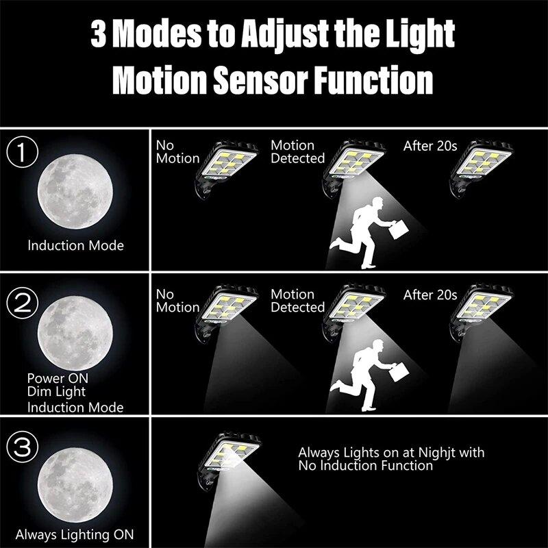 Solar Light Outdoor Light 1~4 Pcs with 3 Modes Waterproof Motion Sensor Security Lighting LED Garden Wall Light 108COB