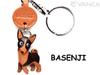 Genuine Leather Keychain for Basenji VANCA CRAFT by Artisans in Dogs, (Handmade Japan)