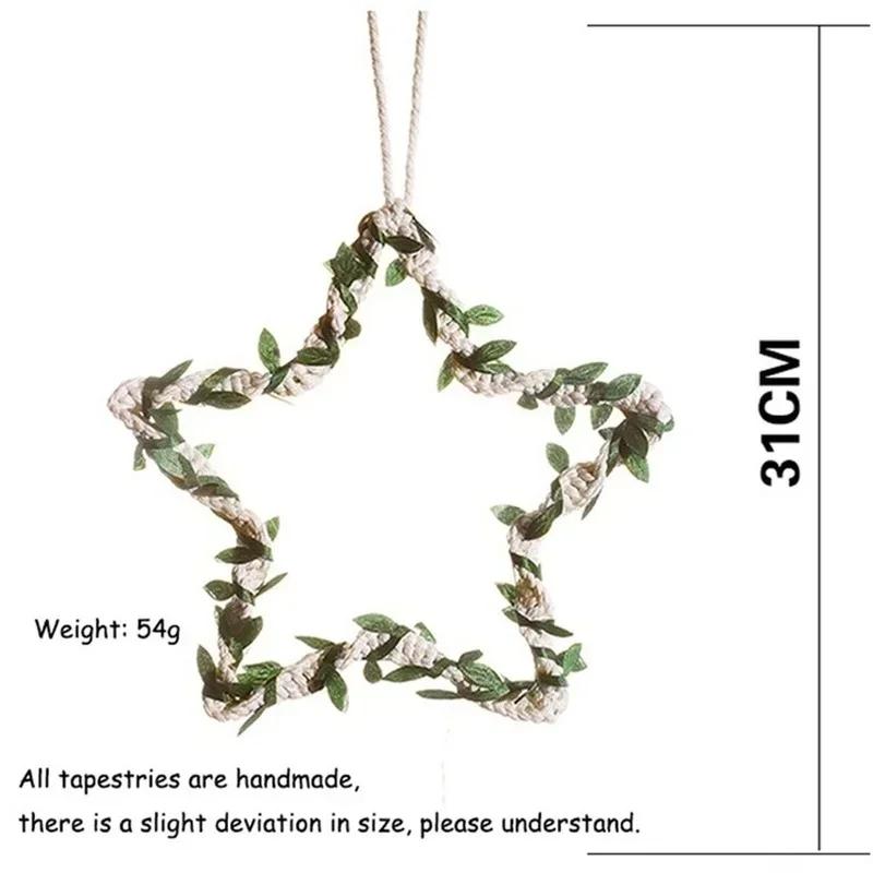 Christmas Home Party Decoration Supplies Stars and Leaves Wall Hanging Tapestry Boho Dorm Living Room Home Creative Decoration