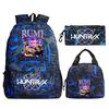 Primary and secondary school students schoolbag three-piece set, animation cartoon personalized printing backpack, casual pencil bag, meal bag