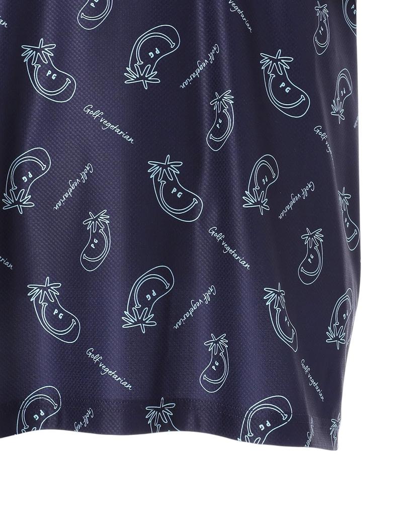 shirt vegetable logo Golf x Sax 6 [PEARLY GATES] Men's short-sleeved high-neck (stretch pattern) / / 053-5167507 081_Purple [LL]