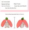 Strawberry Bunny Plush Toy with Big Ears and Carrot Stuffed Doll