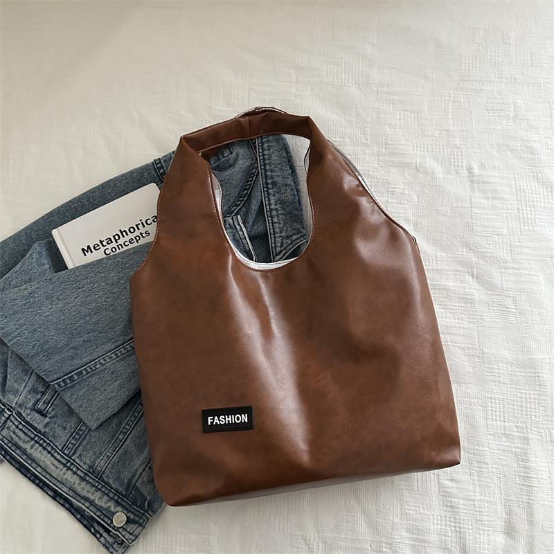 

Stylish Vintage Large Capacity Tote Bag For Women With Fashionable Street Style In Black White Orange And Brown