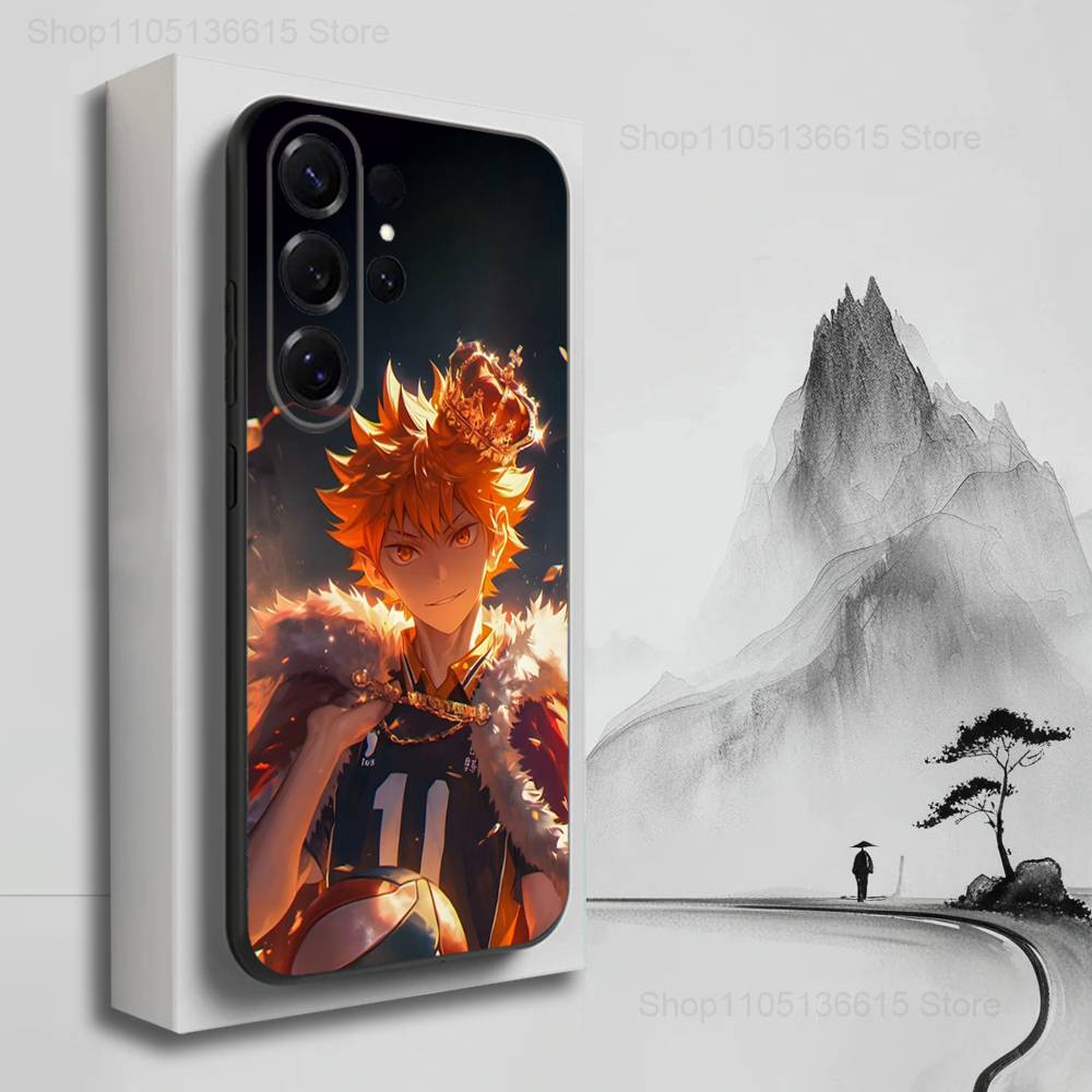 Anime H-haikyuu K-Karasun Phone Case For Samsung S25,S24,S23,S22,S21,S20,S10,S9,Ultra,Plus,Lite,FE,Soft Silicone Black Cover