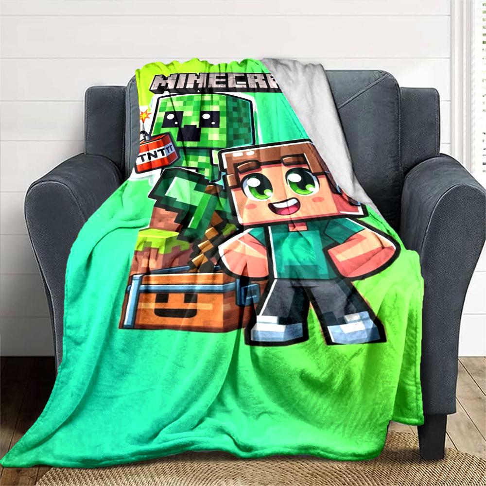 Minecraft Blanket Comfortable Suitable For Seaside Livingroom Office For All Occasions Playful Design Perfect Gift For Relatives And Friends