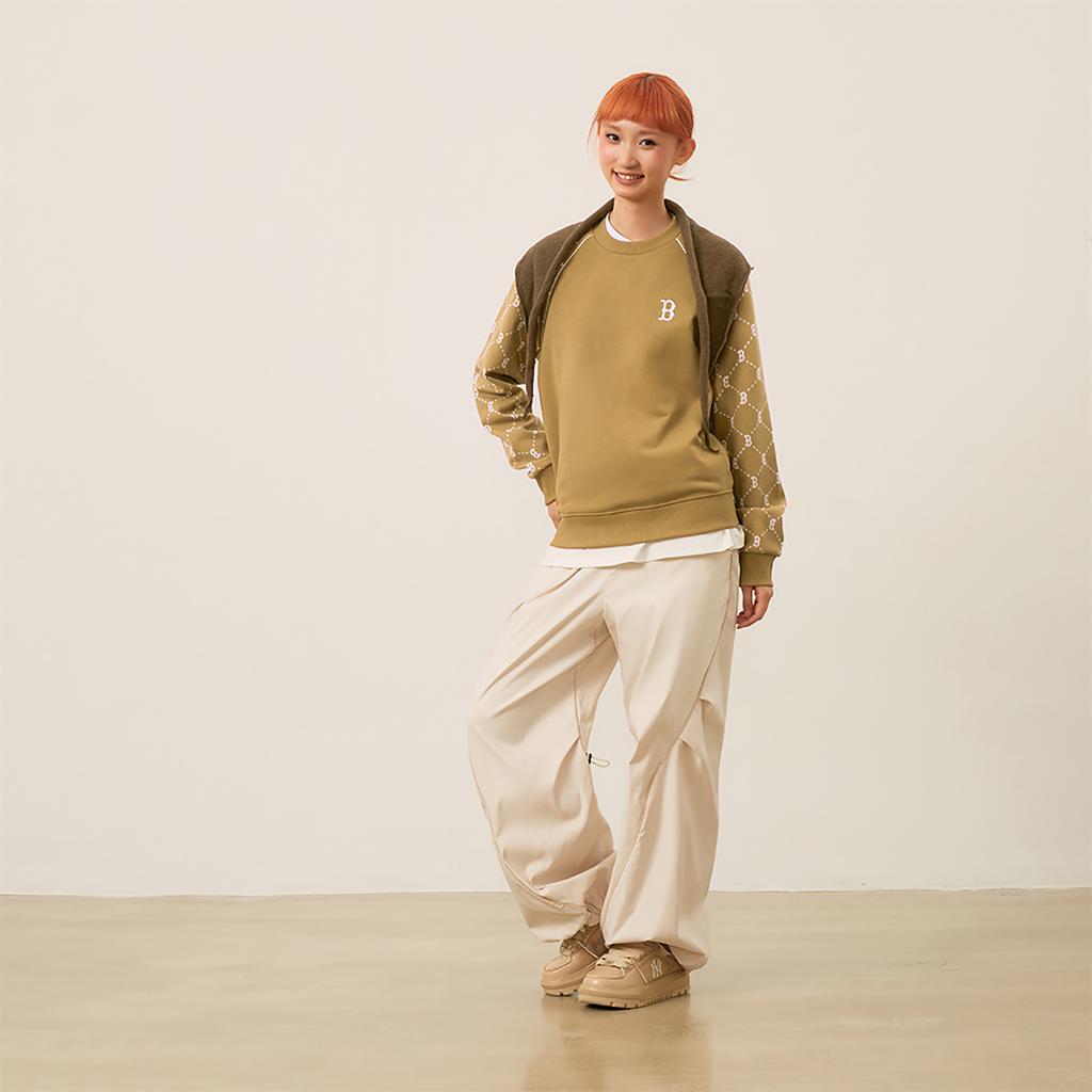 New MLB MONOGRAM Collection Boston Red Sox 24FW Sweatshirt Unisex Camel 3AMTM1244-43CAS