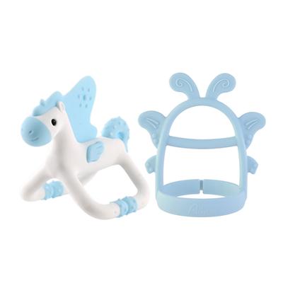 Agaphra Butterfly Wrist Teether + Unicorn Teether + Snowman Case, Blue, Korean Baby Products
