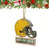 Wooden Money Holder Christmas Ornament Football Helmet Cash Gift Card Holder Sports Fan Gift for Men Players Coaches