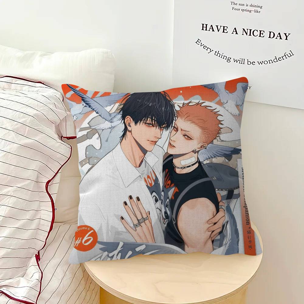 19 Days BL Anime Cushion Cover Pillowcase Upholstery Sofa Throw Pillow Home Decor Pillowcas