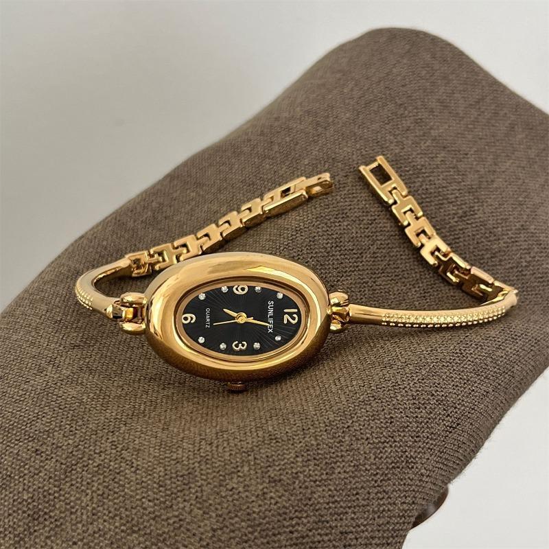 Orologio da polso di lusso da donna in quarzo dorato con cinturino in acciaio, orologio da polso analogico con quadrante ovale, orologi da donna, Dropshipping