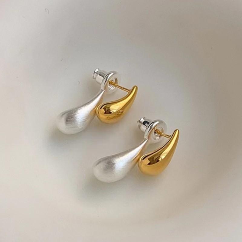 Frech 14K Gold Plated Stud Earrings for Women Vintage Teardrop Earring Jewelry Gifts