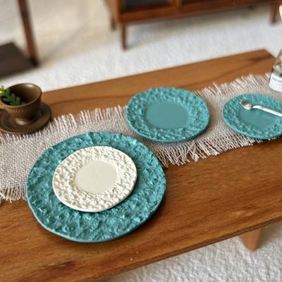 46028 46034 Scale Miniature Dish Plate Alloy Tableware Dollhouse Kitchen Accessories Cute Tiny