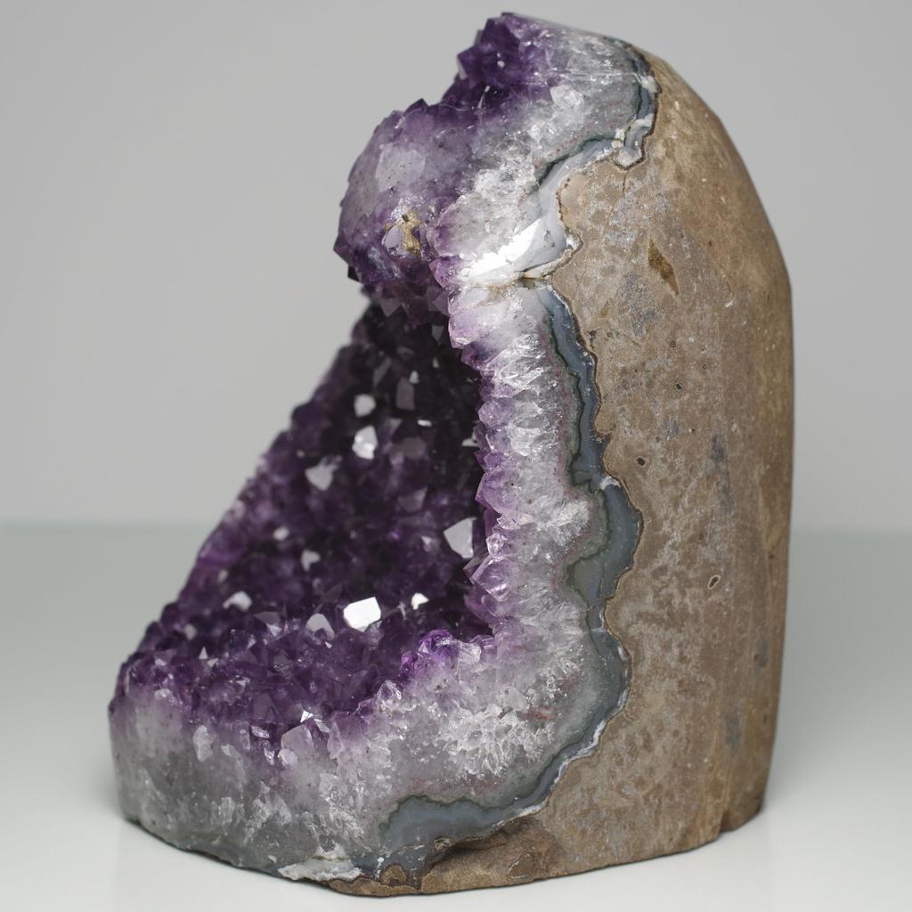 stone Natural Mineral Amethyst Cluster Uruguay Crystal [N2 Natural] (Amethyst Geode) - - (66 "One-of-a-kind" Approx. 1450g, 121x93x104mm)
