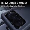 For BYD Leopard 5 Denza B5 Rear Console Cup Holder Bezel Carbon Fiber Interior Decorative Trim Accessories