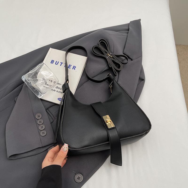 Fashion Versatile Season Solid Color High Value Underarm Bag Foreign Style Casual Shoulder Bag