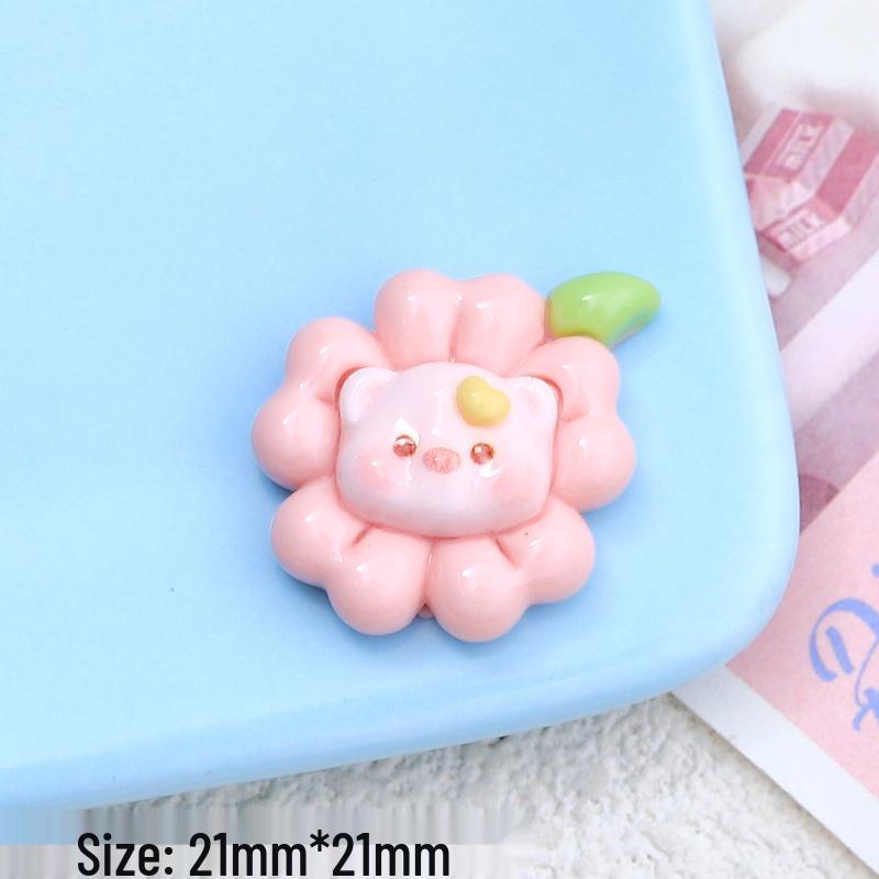 Resin DIY Accessories: Cute Pink Cartoon Hair Clips, Croc Charms, and Flower Decorations