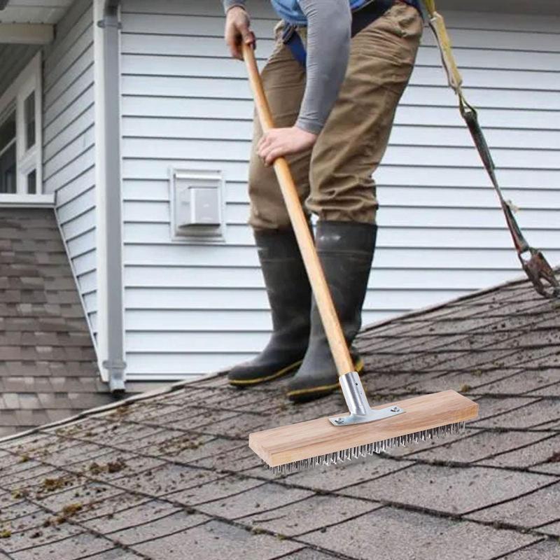 Spazzola Abrasiva in Acciaio Allargata Inossidabile Erba Muschio Scopa Metallica Strumenti di Pulizia Multifunzione Portatili Pavimento Giardino Pulitore Muschio