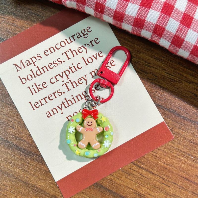 

Cute Christmas Keychain Cartoon Santa Claus Gingerbread Man Snowman Elk Keyring Exquisite Backpack Pendant Decoration Gifts