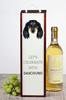 Long-Haired Dachshund - Geometric Box with Photo and Inscription for Wine by Art-Dog