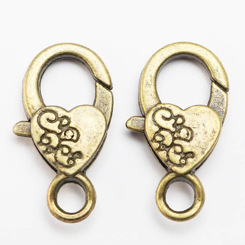 10pcs or 12pc Flower Lobster Clasp Antique Silver Hooks for Keychain Necklace Bracelet Chain DIY Jewelry Making Findings Components