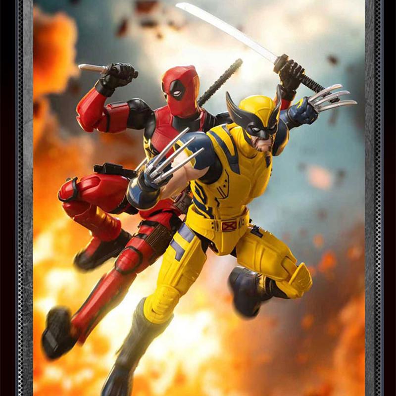 Deadpool & Wolverine Action Figure Joint Movable Collection Model Desktop Ornaments aAssembly Toys Festival Gif