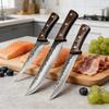 Forged Stainless Steel Boning Knife 3pcs Chef Knife Bone Knife Fruit Fish Vegetable Butcher Meat Cleaver with Cover