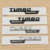 2pcs 3D ABS Letters TURBO 4MATIC Plus Logo Car Bumper Sticker Side Emblem Badge for C117 W117 GLE53 GLA45 A45 A35 CLA35 CLA45