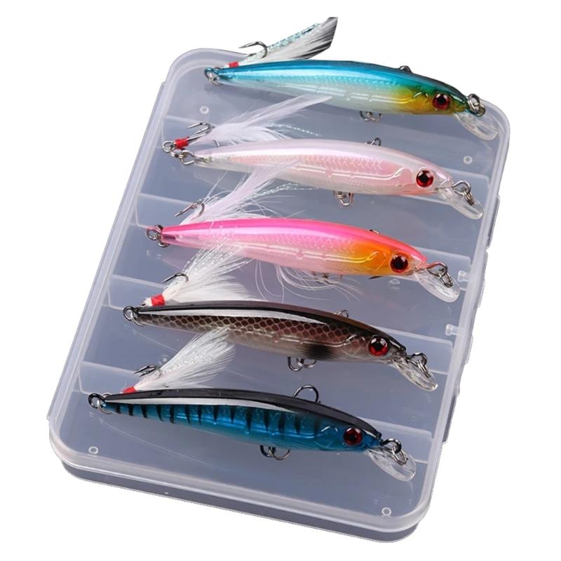 5Pcs Minnow Fishing Lures Wobbler Floating Hard Baits 6.8g Crankbaits Walleye Swimbait for Saltwater Fishing