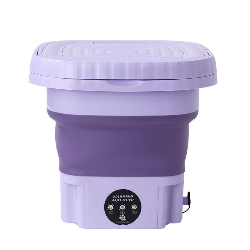 Compact Foldable Automatic Mini Washing Machine for Underwear and Socks - Ideal for College Students