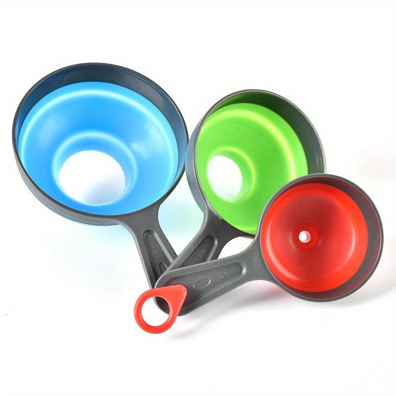 Folding Funnel Set of 3 Wide Mouth Jam Oil Funnel Liquid Dispenser Kitchen Tools