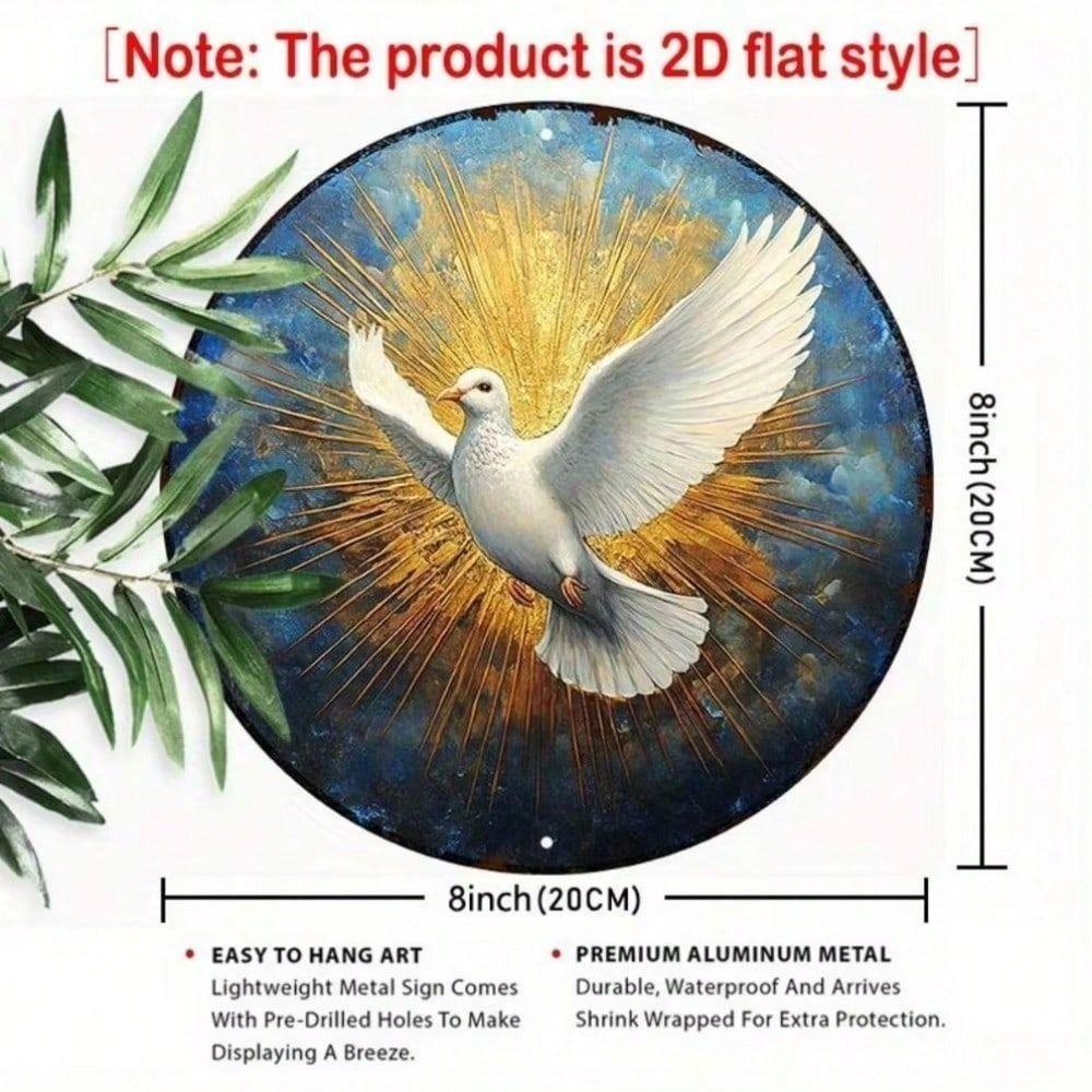 Metal Wall Art Holy Spirit Aluminum Sign Religious Tin Poster Home Church Decor 1PC