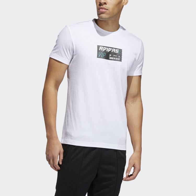 Adidas Graphic T-Shirt With Long Logo Men Tops White FT2794