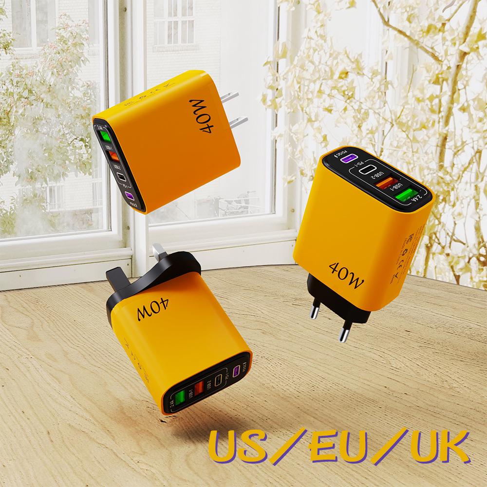 High-Power Multi-Port Universal PD Charger with US/EU Plug