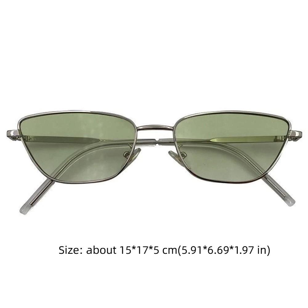 Sweet Cool Vintage Metal Framed Sunglasses Classic Metal Cat Eye Sunglasses Retro Y2k Square Metal Frame Sunglasses Travel